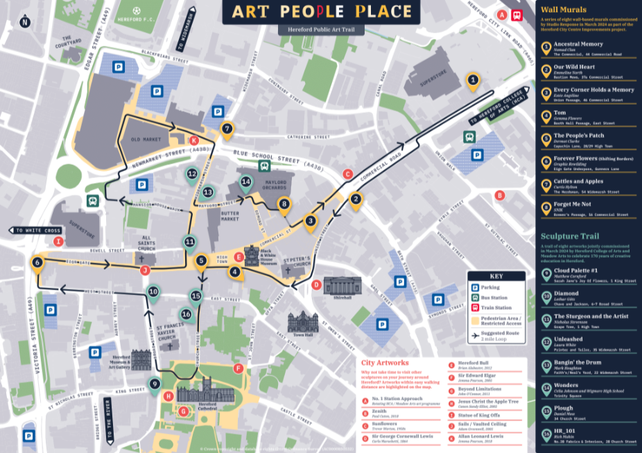 Hereford public art programme map design